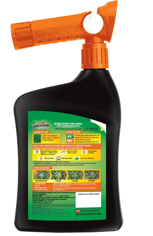 Spectracide HG-95703 Weed and Crabgrass Killer, Liquid, Brown, 32 oz