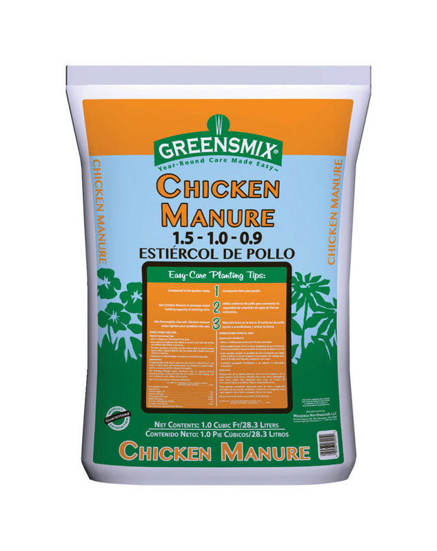 Greensmix WGM03225 Chicken Manure, 1 cu-ft, Bag, Pack of 60