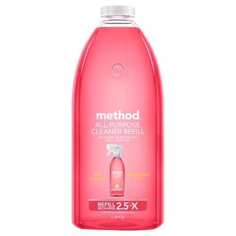 Method Pink Grapefruit Scent All Purpose Cleaner Refill Liquid 68 oz, Pack of 6