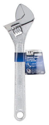 Vulcan JLO-060 Adjustable Wrench, 15 in OAL, Steel, Chrome