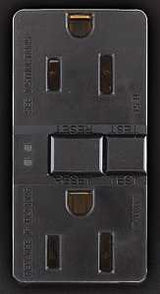 Eaton Wiring Devices SGF15BK GFCI Duplex Receptacle, 2 -Pole, 15 A, 125 V, Back, Side Wiring, NEMA: 5-15R, Black