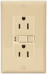 Eaton Wiring Devices SGF15V-3 GFCI Duplex Receptacle, 2 -Pole, 15 A, 125 V, Back, Side Wiring, NEMA: 5-15R, Ivory