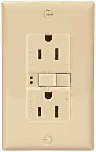 Eaton Wiring Devices SGF15V-3 GFCI Duplex Receptacle, 2 -Pole, 15 A, 125 V, Back, Side Wiring, NEMA: 5-15R, Ivory