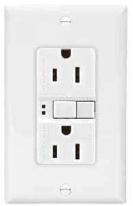 Eaton Wiring Devices SGF15W-SP GFCI Duplex Receptacle, 2 -Pole, 15 A, 125 V, Back, Side Wiring, NEMA: 5-15R, White