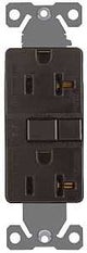 Eaton Wiring Devices SGF20B GFCI Duplex Receptacle, 2 -Pole, 20 A, 125 V, Back, Side Wiring, NEMA: 5-20R, Brown