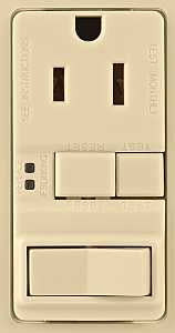 Eaton Wiring Devices VGFS15V-MSP GFCI Receptacle and Switch, 2 -Pole, 15 A, 125 VAC, NEMA: NEMA 5-15R, Ivory