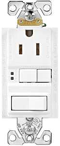 Eaton TRSGFS15W-M-L Receptacle, 125 V, 15 A, NEMA: NEMA 5-15R, White