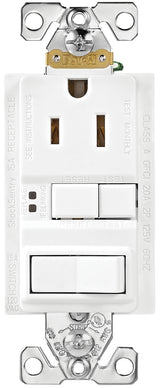 Eaton TRSGFS15W-M-L Receptacle, 125 V, 15 A, NEMA: NEMA 5-15R, White