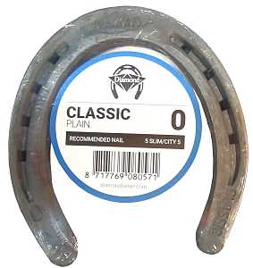 Diamond Farrier DC0PR Classic Plain Horseshoe, 1/4 in Thick, 0, Steel