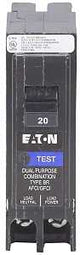 Eaton BRP120DF Circuit Breaker, AFCI, BR, GFCI, 20 A, 1-Pole, 120 VAC, Plug