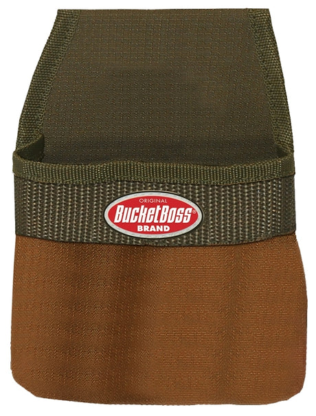 Bucket Boss Original Series 54011 Tape Measure Pouch, 1-Pocket, Poly Fabric, Brown, 6-1/2 in W, 9 in H, 1-1/2 in D