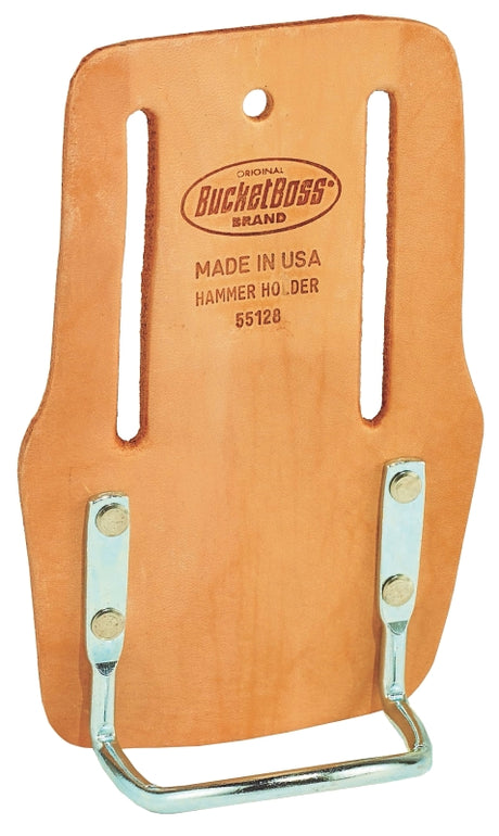 Bucket Boss Classic Leather Series 55128 Hammer Holder, Leather/Metal/Steel, For: 2 in W Work Belts