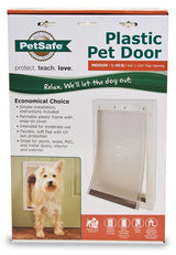PetSafe PPA00-10959 Pet Door, 1/16 to 2 in Door, 8-1/8 x 12-1/4 in Flap Opening, Plastic, White