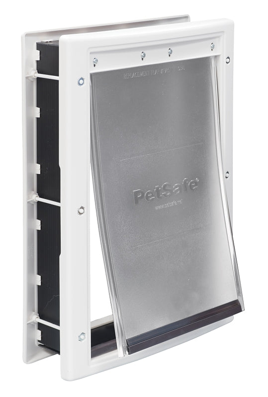 PetSafe PPA00-10959 Pet Door, 1/16 to 2 in Door, 8-1/8 x 12-1/4 in Flap Opening, Plastic, White