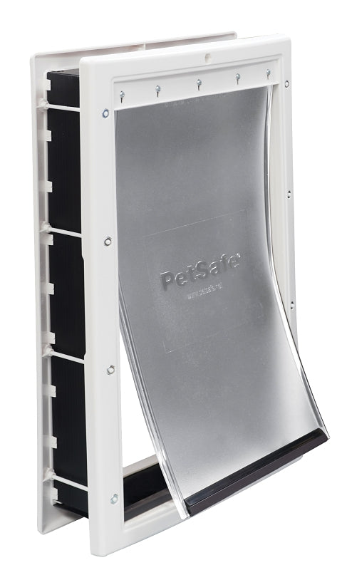 PetSafe PPA00-10960 Pet Door, 1/16 to 2 in Door, 10-1/8 x 16-1/4 in Flap Opening, Plastic, White
