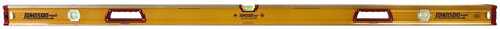 Johnson 1717-7200 Box Beam Level, 72 in L, 4-Vial, 2-Hang Hole, Non-Magnetic, Aluminum, Black/Yellow