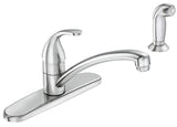 Moen Adler Series 87604 Kitchen Faucet, 1.5 gpm, 4-Faucet Hole, Brass/Metal, Chrome Plated, Deck Mounting, Lever Handle