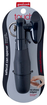 Goodcook 20434 Can Opener, Ergonomic, Non-Slip Handle, Plastic, Black, Safecut Can