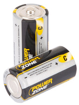 PowerZone LR14-4P-DB Battery, 1.5 V Battery, C Battery, Zinc, Manganese Dioxide, and Potassium Hydroxide, Pack of 12