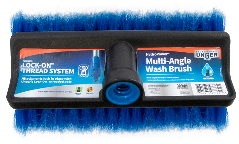 Unger 975820 Multi-Angle Wash Brush, 10 in W Brush, Plastic, Does not include Plastic Handle