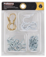 ProSource JL420023L Cup Hook Set, Steel, Polished Brass/White Powder-Coated/Zinc