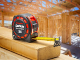 Crescent Lufkin L1125 Tape Measure, 25 ft L Blade, 1-3/16 in W Blade, Steel Blade, ABS Case, Black/Orange Case