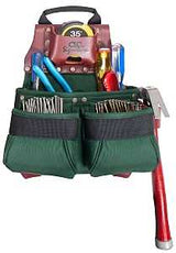 CLC Signature Elite Series 51838 Nail and Tool Bag, 11 in W, 7 in D, 13 in H, 10-Pocket, Nylon, Green