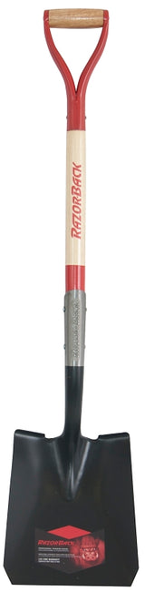 Razor-Back 2594300 Shovel, 9.62 in W Blade, Wood Handle, D-Grip Handle