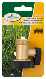 Landscapers Select GB9111A3L Hose Shut-Off Valve, 3/4 in, Female, 1 -Port/Way, Brass Body, Brass