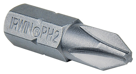 Irwin 351047XC Insert Bit, #2 Drive, Phillips/Slotted Drive, 1/4 in Shank, Hex Shank, 1 in L, Steel, 10/PK