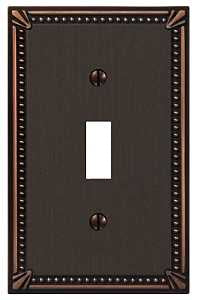 AmerTac 74TDB Switch Wallplate, 1 -Gang, Metal, Aged Bronze, Pack of 4