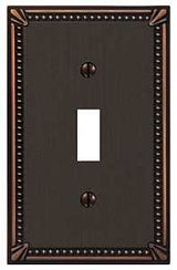 AmerTac 74TDB Switch Wallplate, 1 -Gang, Metal, Aged Bronze, Pack of 4