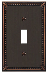 AmerTac 74TDB Switch Wallplate, 1 -Gang, Metal, Aged Bronze, Pack of 4