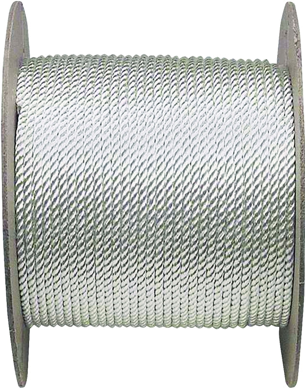 Wellington 10975 Rope, 1/4 in Dia, 600 ft L, 135 lb Working Load, Nylon, White