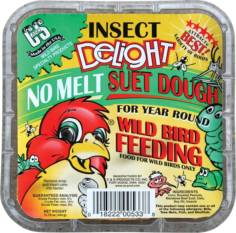 C&S No Melt Suet Dough Delights CS12533 Bird Suet, 11.75 oz, Pack of 12