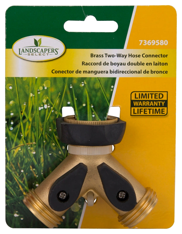 Landscapers Select GB9105A3L Y-Connector, Female and Male, Brass, Brass, For: Garden Hose and Faucet