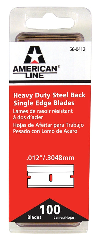 American LINE 66-0412-0000 Single Edge Blade, Two-Facet Blade, 3/4 in W Blade, Carbon Steel Blade