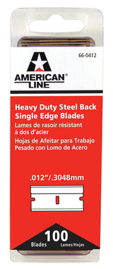 American LINE 66-0412-0000 Single Edge Blade, Two-Facet Blade, 3/4 in W Blade, Carbon Steel Blade