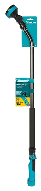 Gilmour 820522-1001 Watering Wand, Swivel Inlet, 5 -Spray Pattern, Articulated, Plastic, Black/Blue, 34 in L Wand