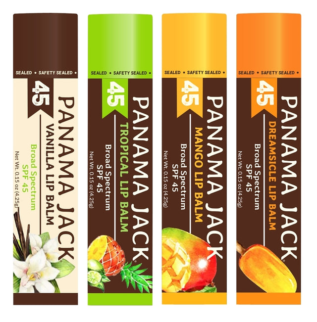 Panama Jack 602-TR Lip Balm, Tropical, 0.15 oz Bottle, Pack of 48