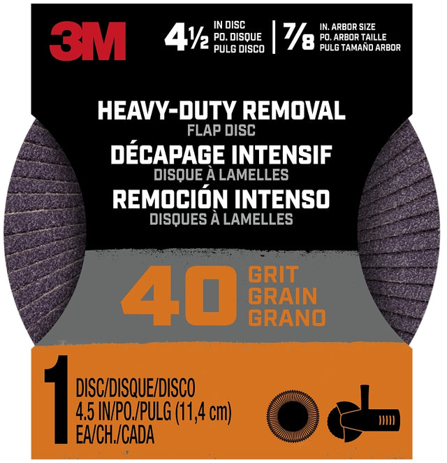 3M 27426 Flap Disc, 4-1/2 in Dia, 40 Grit, Coarse