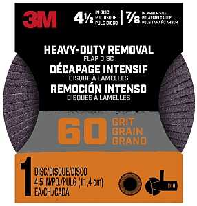 3M Hookit 27421-60 Flap Grinding Disc, 4-1/2 in Dia, 60 Grit, 8-Hole