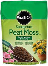 Miracle-Gro 85278430 Sphagnum Peat Moss, Solid, Earthy, 8 qt Bag, Pack of 6