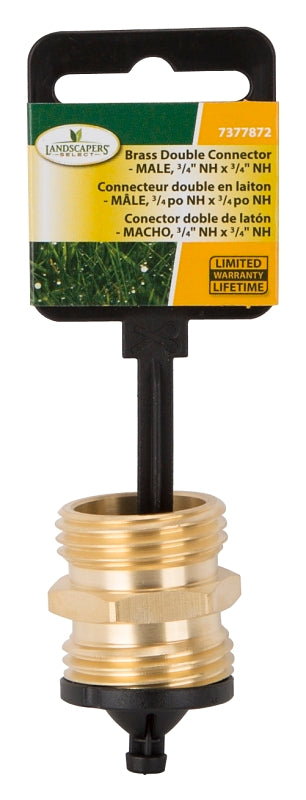 Landscapers Select GHADTRS-3 Garden Hose Connector, 3/4 x 3/4 in, MNH x MNH, Brass, Brass