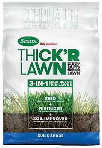 Scotts 30156 Thick'R Lawn Sun and Shade Mix Grass Seed, 12 lb Bag