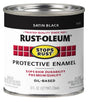 Stops Rust 7777730 Enamel Paint, Oil Base, Satin Sheen, Black, 0.5 pt, Can
