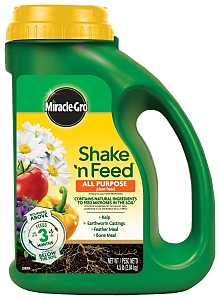 Miracle-Gro Shake 'n Feed 3001901 All-Purpose Plant Food, 4.5 lb, Solid, 12-4-8 N-P-K Ratio