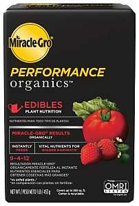 Miracle-Gro Performance Organics 3005301 Edibles Plant Food, 1 lb Carton, Solid, 9-4-12 N-P-K Ratio