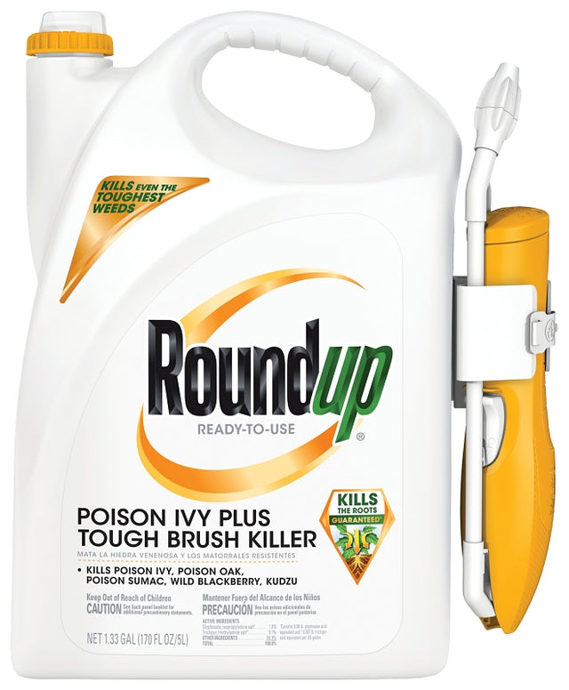 Roundup 5203910 Poison Ivy and Tough Brush Killer with Comfort Wand, Liquid, 1.33 gal