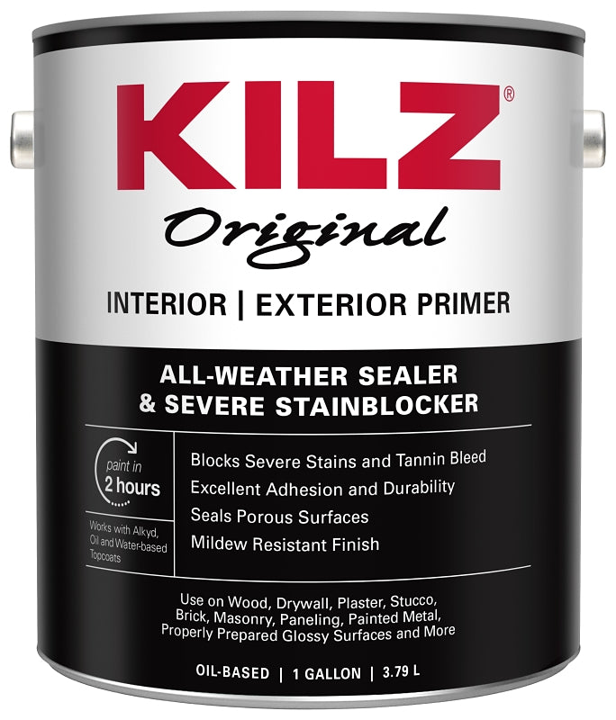 Kilz 10991 Primer, 300 to 400 sq-ft/gal Coverage Area, White, 85 to 95 ku Viscosity, Pack of 4